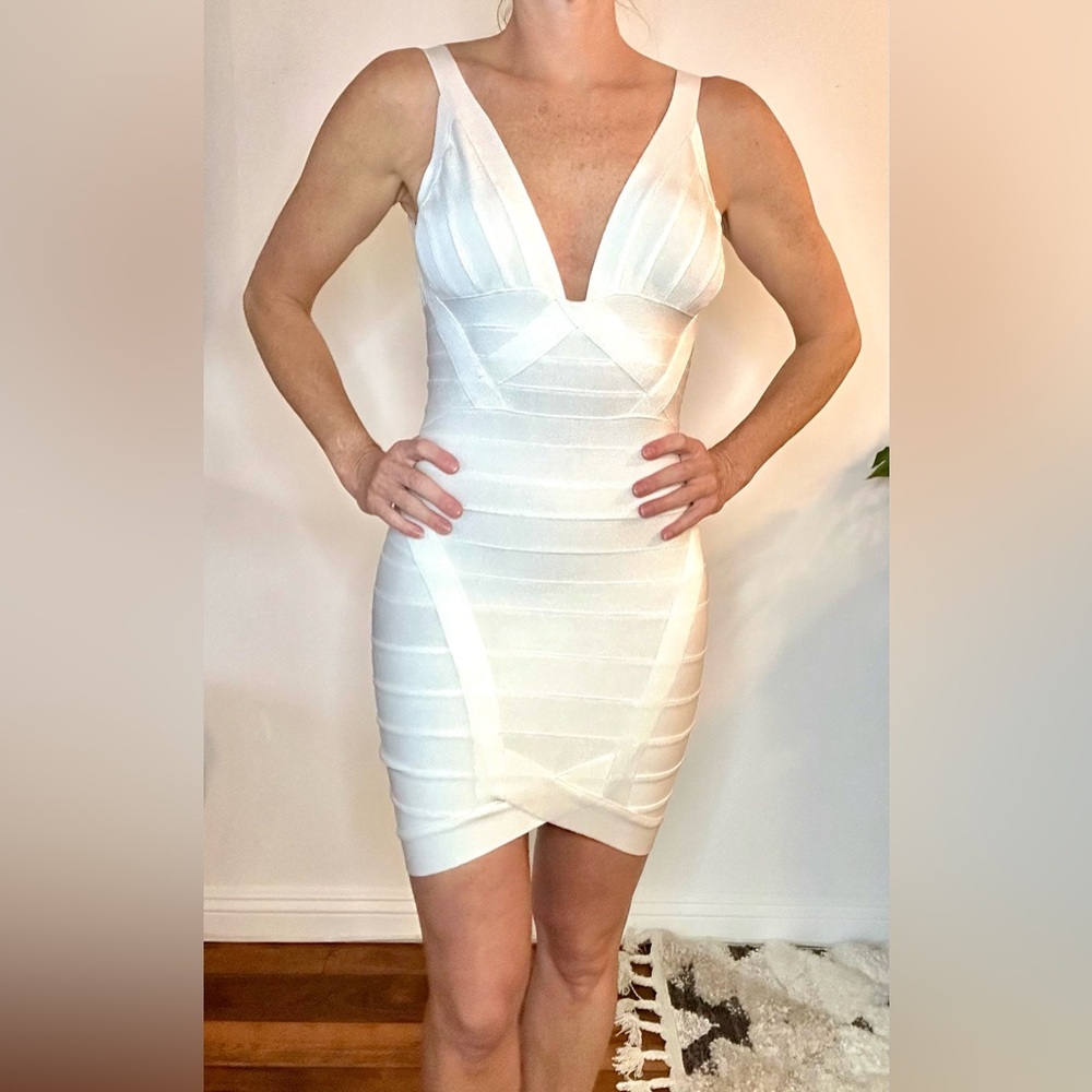 White bandage, bodycon dress, size medium/large